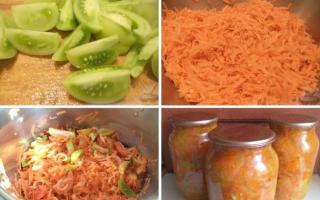 Рецепты салатов из зеленых помидоров на зиму: вкусные заготовки Легкие салаты на зиму из зеленых помидоров